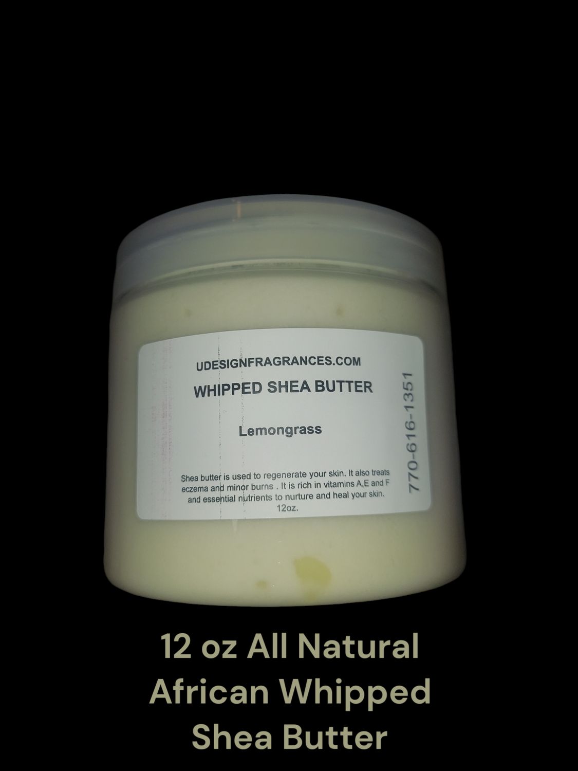12oz 100% Natural African Whipped Shea Butter