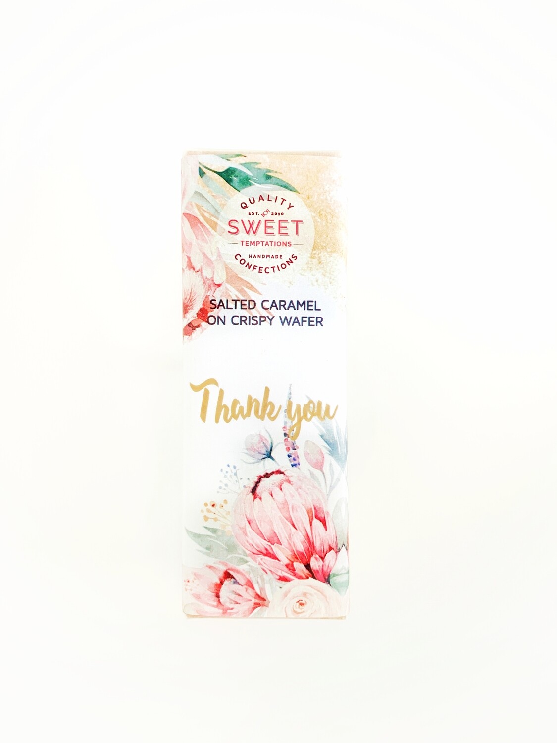 Salted Caramel Toffee on a Crispy Wafer with a Customised &quot;Thank You&quot; Wrapper