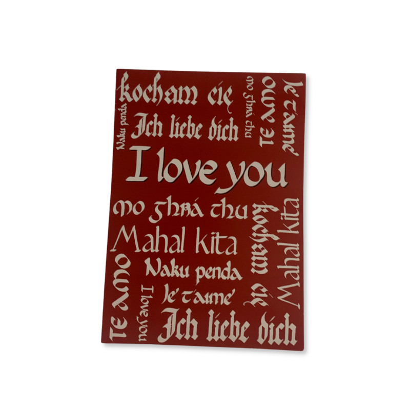 Endure Manuscripts Multilingual I Love You Card