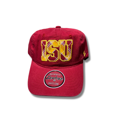 Red ISU Tartan Baseball Hat