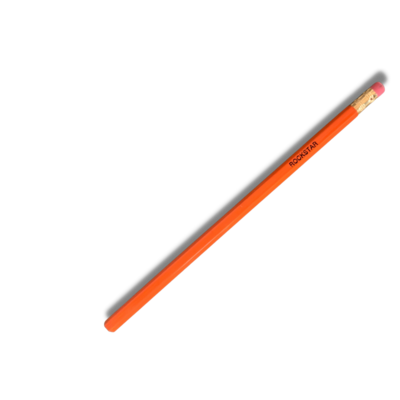 Custom Pencil, Orange, Rockstar