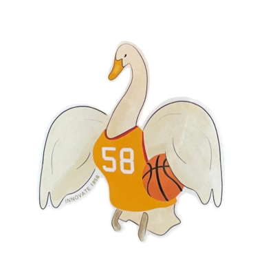 Basketball Swan Sticker