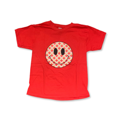 Tartan Smiley Youth T-Shirt, Medium