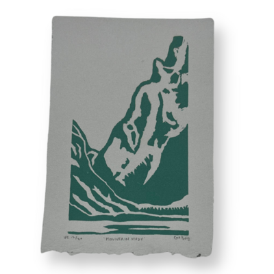 Gray/Sea Green Mountain Study Art Print