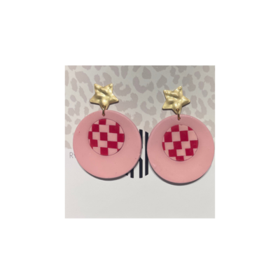 Rylie Kate Checkerboard Circle Earrings