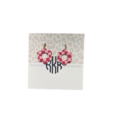 Rylie Kate Checkerboard Flower Earrings