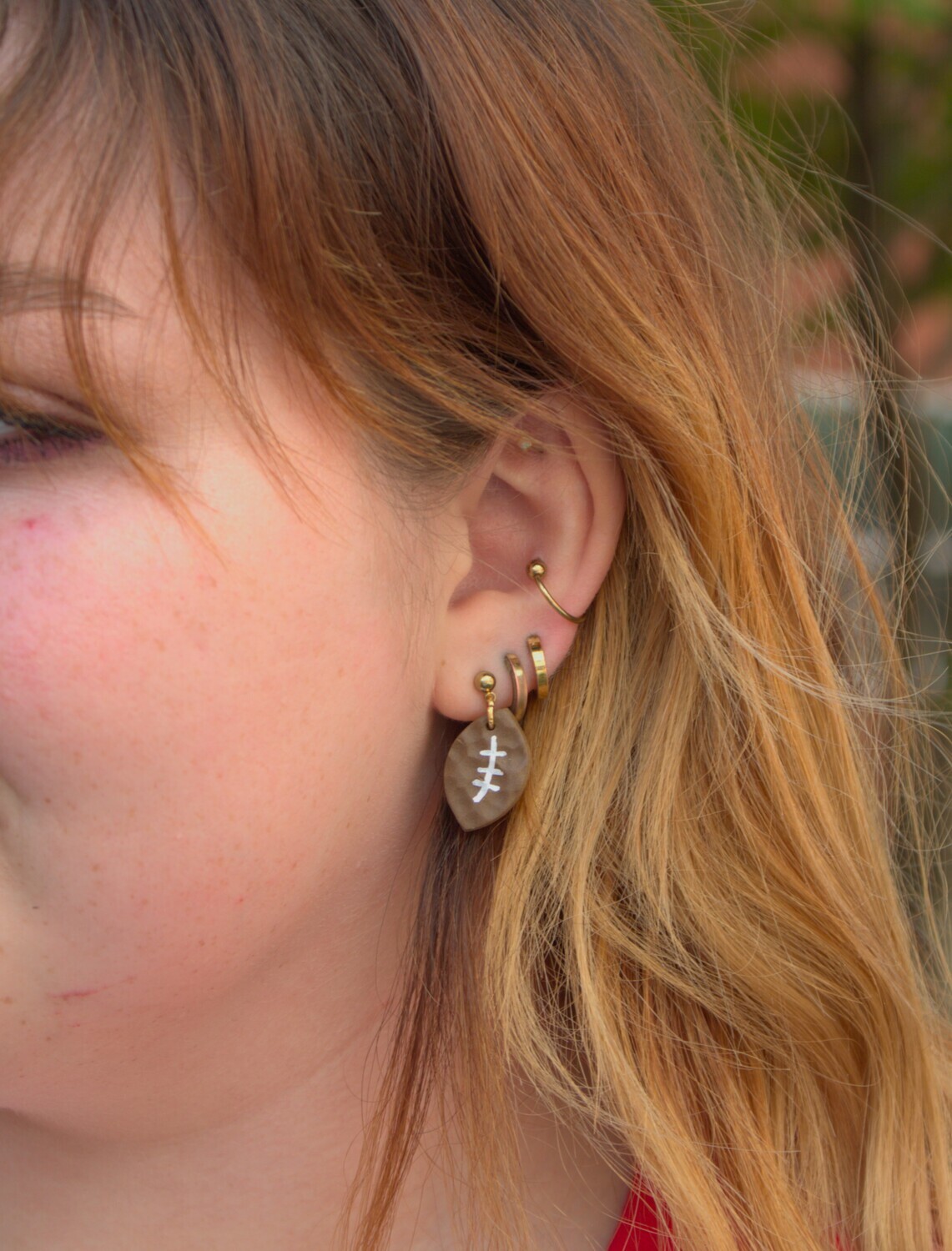 Rylie Kate Small Football Earrings