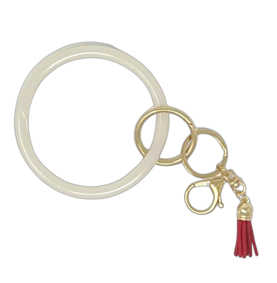 White Sparkly Key Ring