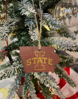I-State Cardinal Slate Ornament