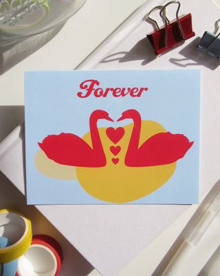 Greeting Card, Swans Forever