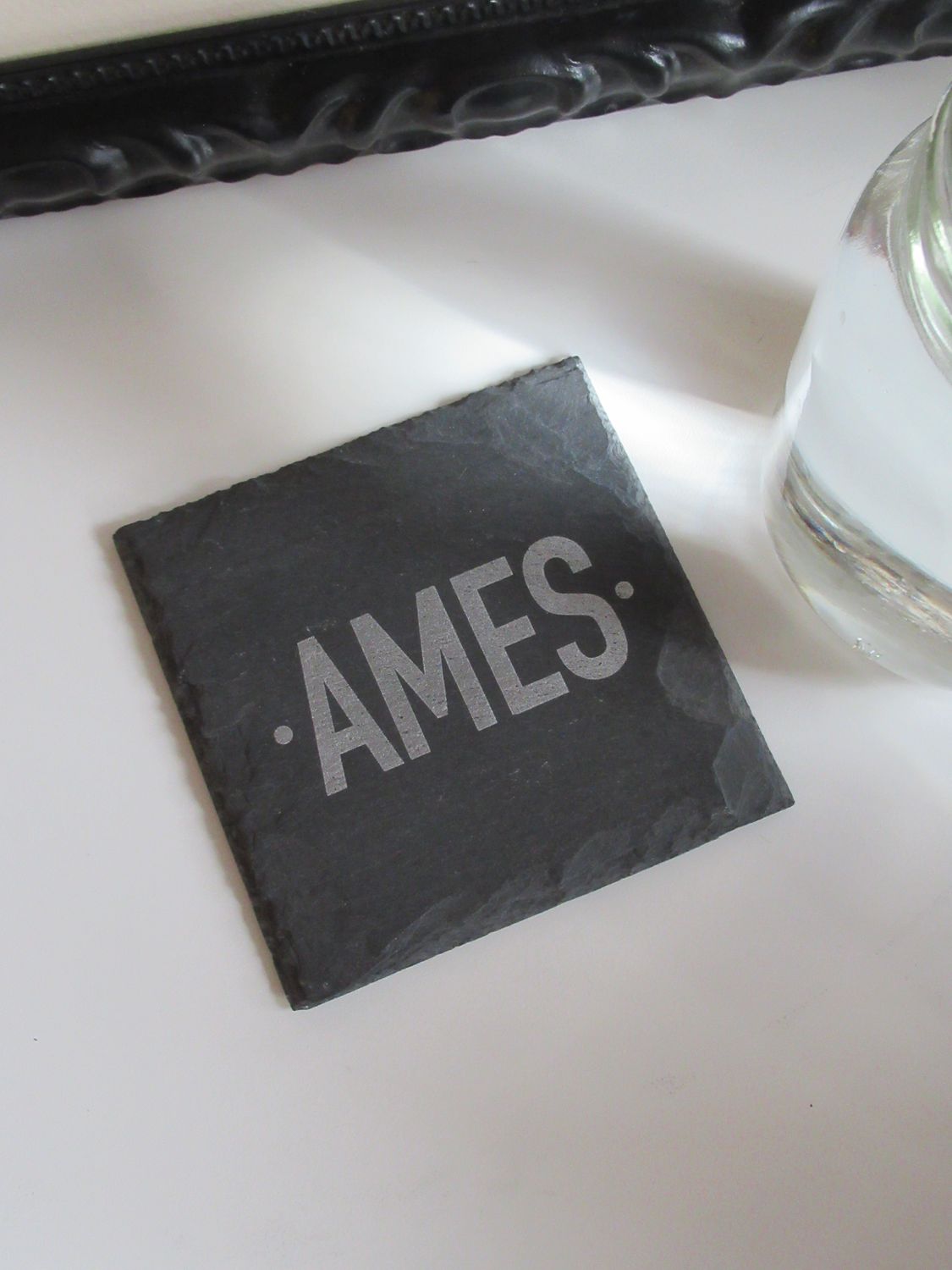 Ames Black Slate Coaster