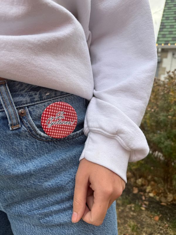 Go Cyclones Gingham Button Go Cyclones Gingham Button