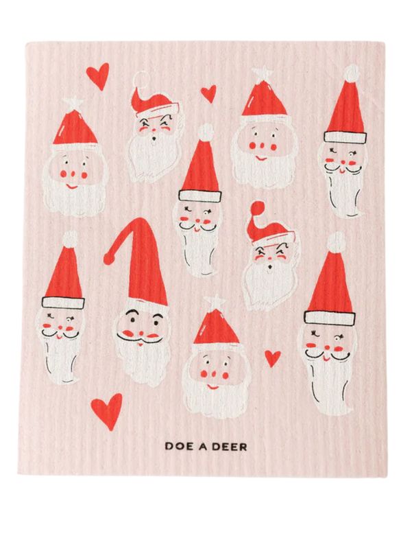 Many Faces of Santa Swedish Dishcloth