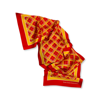 ISU Tartan Silk Scarf