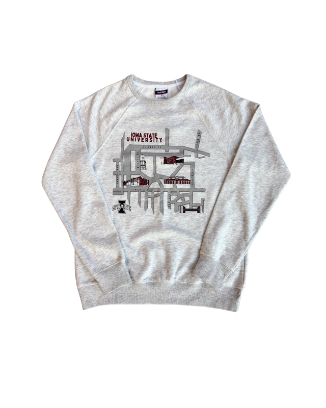 Campus map crewneck, S