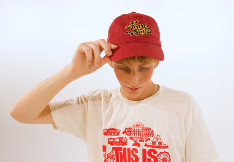 Maroon Vintage Embroidered Iowa State Baseball Cap Maroon Vintage Embroidered Iowa State Baseball Cap