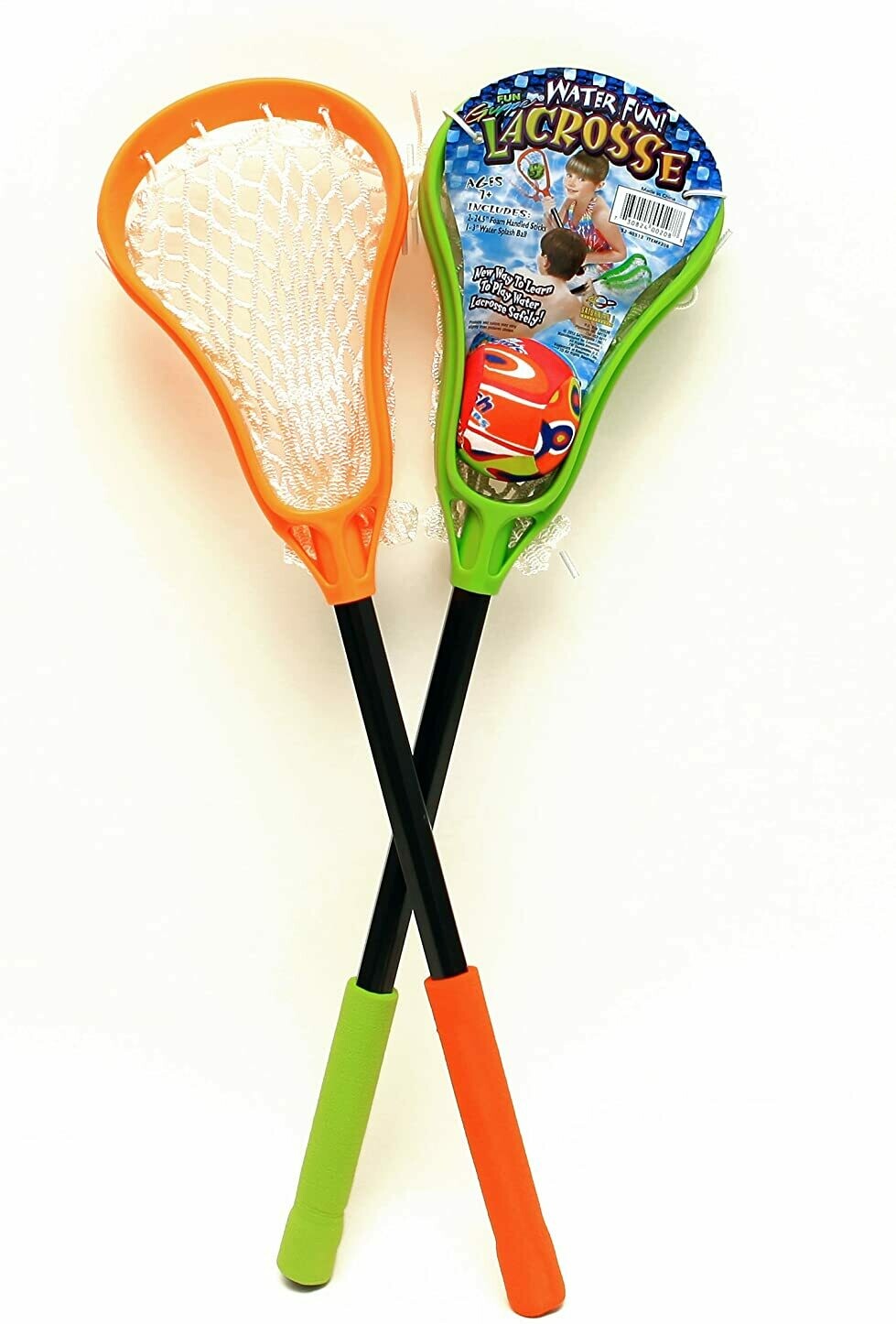 Fun Gripper® 24.5" 2Pk Water Lacrosse Game Set W/1-3 Water Ball Outdoor-Pool Toy for Kids & Adults by: Saturnian I