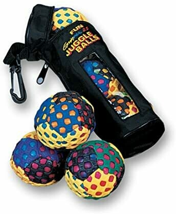 Fun Gripper® Juggling Ball Set for Beginner with a gripping mesh Covers with Carry case by: Saturnian I