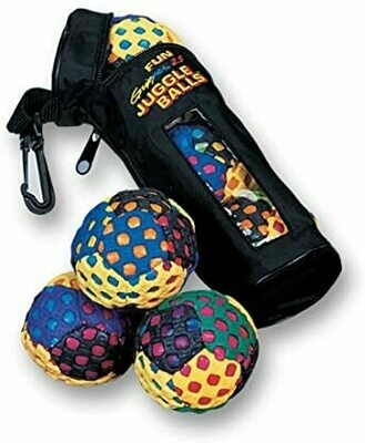 Fun Gripper Juggling Ball Set for Beginner with a gripping mesh Covers with Carry case by: Saturnian I