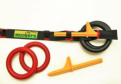 Fun Gripper® Muckers Ring Toss Set -Outdoor Game, Beach,Tailgate,Camping & Yard Game (Quoits) w/ 3' Carry Strap by: Saturnian I