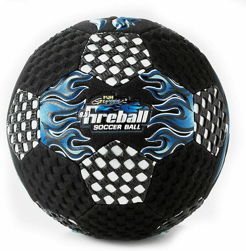 Fireball® Fun Gripper®  8" Fireball Soccer Ball (Black Suede Foam) (Perfect for Indoors) W Embossed Flames -Blue by: Saturnian I