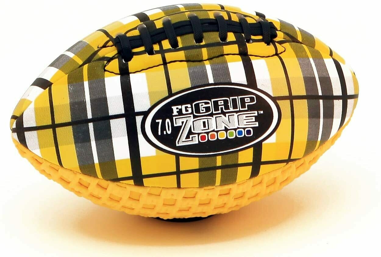 Grip Zone®-Fun Gripper® (Plaid) 7.0" Mini Football (Light Weight- Perfect for Indoors) Great for kids By: Saturnian I P.E. Supplier