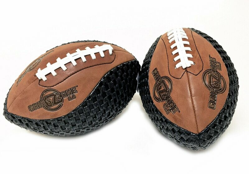 Grip Zone® 8.5 Grip Zone® 8.5" Buckskin Football(Pee-Wee Size 6-9) Composite Leather, Black Tacky Soft Mesh, Extra Grip Football for Training or Recreational Play By: Saturnian I - P.E. Supplier