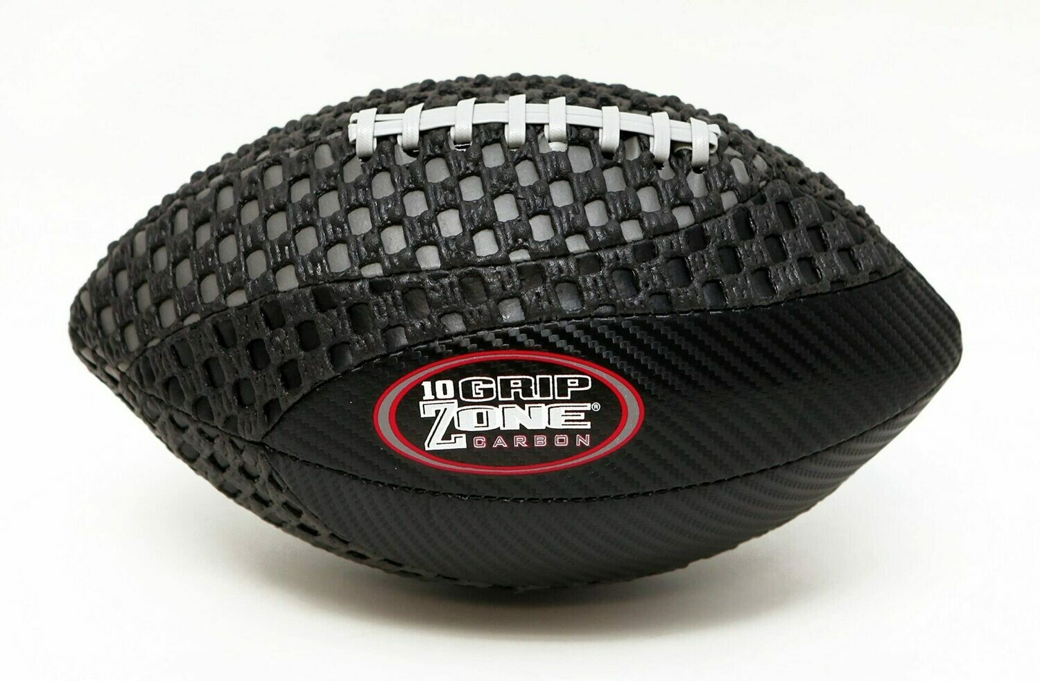 Grip Zone® 10.0" Football New! (Junior size Ages 9-12) Black Carbon Fiber Composite Material Design and Tacky Grip Soft Mesh Football, Black & Gray (10.5" X 6") By: Saturnian I - P.E. Supplier