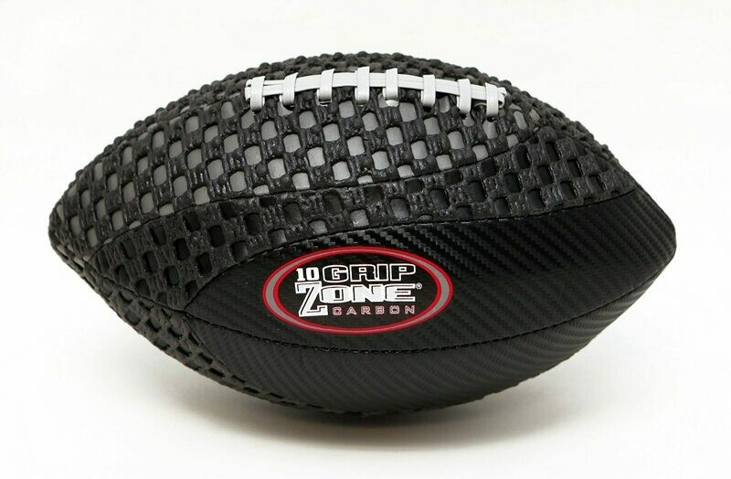 Grip Zone® 10.0 Grip Zone® 10.0" Football New! (Junior size Ages 9-12) Black Carbon Fiber Composite Material Design and Tacky Grip Soft Mesh Football, Black & Gray (10.5" X 6") By: Saturnian I - P.E. Supplier