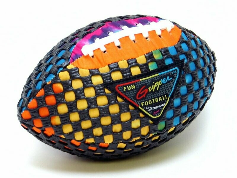 Fun Gripper® 7.0" Tie-Dye Mini Football (Light Weight) Foam Mesh Grip  Perfect for Indoor/outdoor) By: Saturnian I P.E. Supplier
