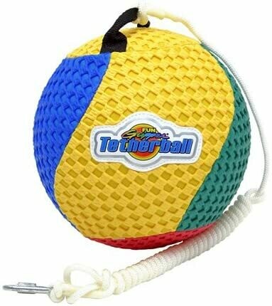 Fun Gripper Tetherball Ball Mesh Non Slip Easy Grip Cover for Kids Backyard Outdoor w/ 8' Nylon Rope by: Saturnian I