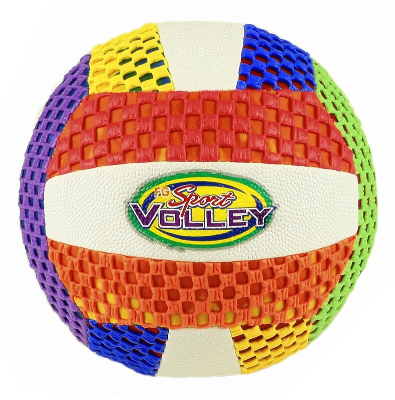 Fun Gripper® 8.5" Sport Volleyball (Sting Free) White Pebble material w/mesh panels. By: Saturnian 1 Inc.