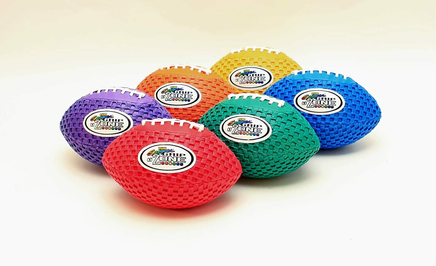 Grip Zone®-Fun Gripper® 8.5"  Solid Color Footballs, Six vibrant colors By: Saturnian 1 - PE supplier