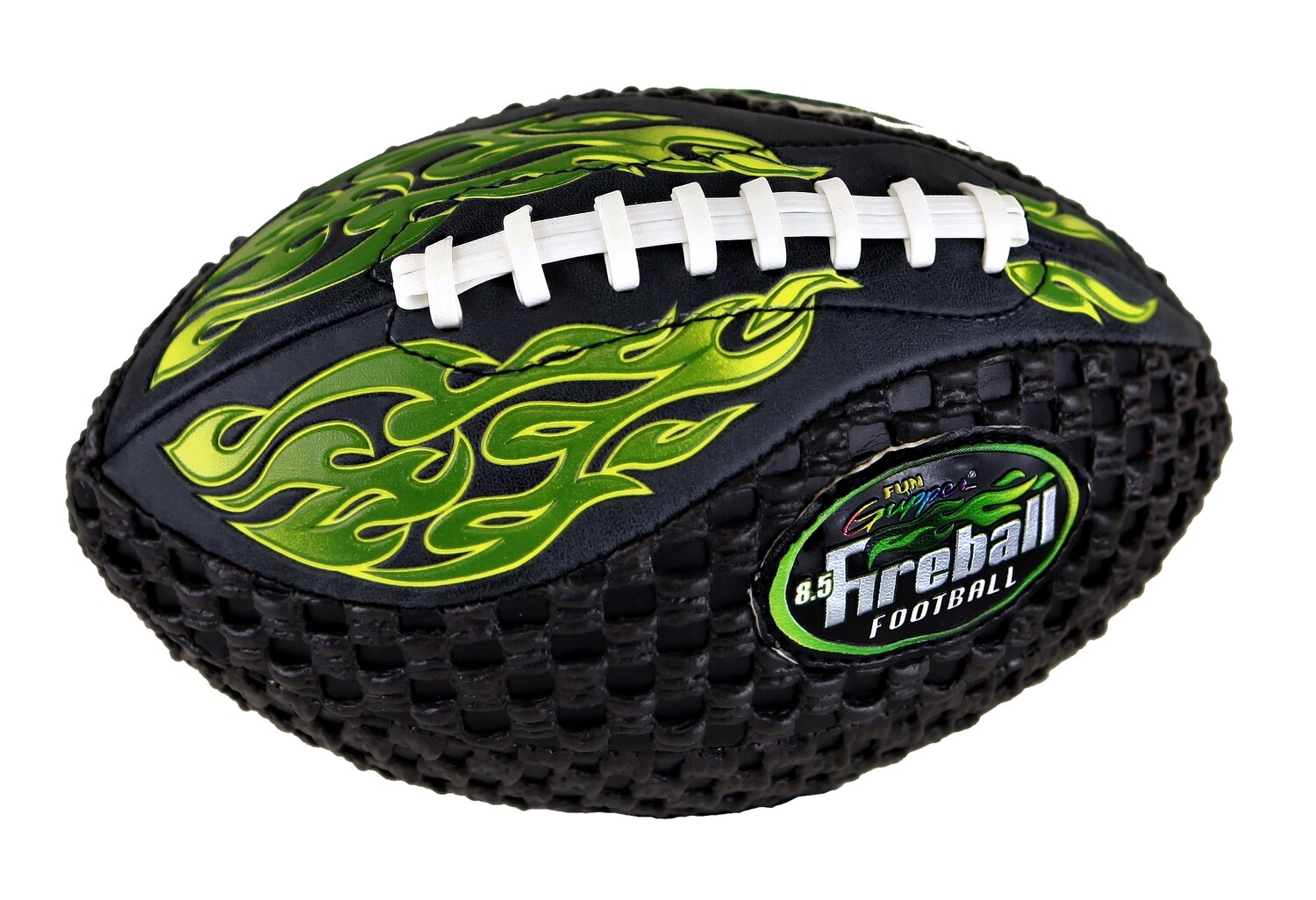 Fireball® Fun Gripper® 8.5 Fireball® Fun Gripper® 8.5" Fireball Football with Flame Embossed Design and Logo By: Saturnian I