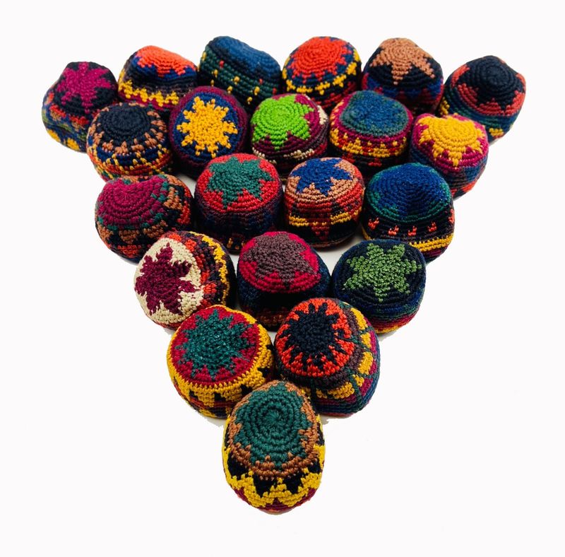 Guatemalan Footbag (1 Ct) Hacky Sack Hand Sewn vintage Fun -Toy or stress ball