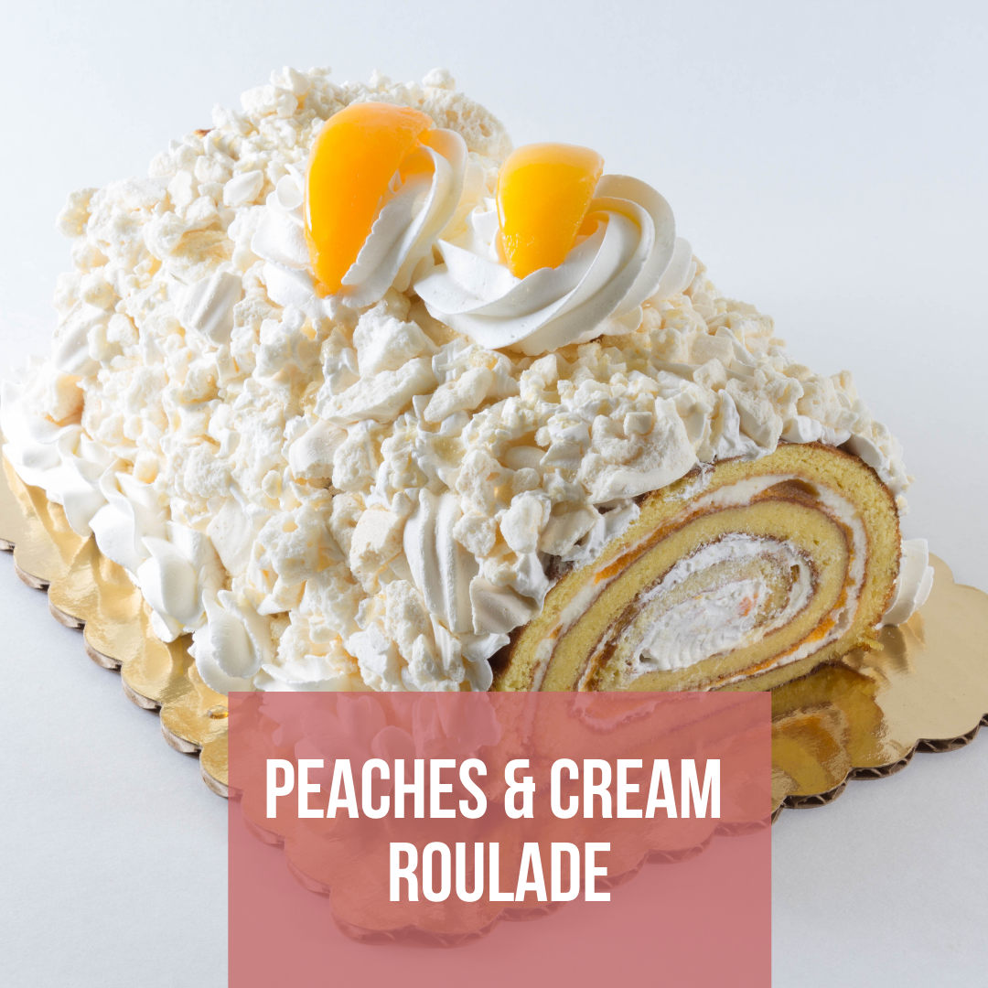 PEACHES &amp; CREAM ROULADE - SERVES 6-8
