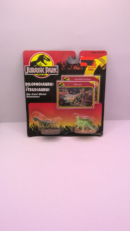 Kenner Jurassic Park Dilophosaurus and Stegosaurus Die Cast Metal
