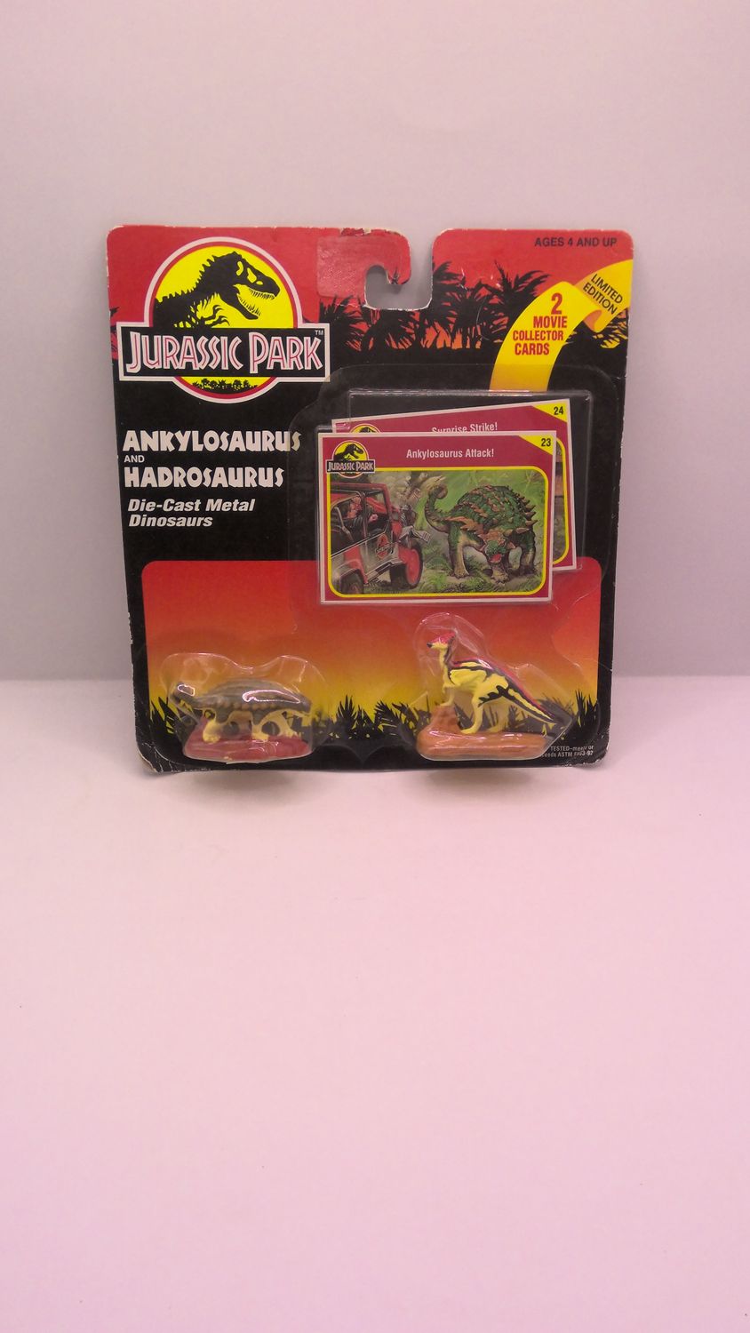 Kenner Jurassic Park Ankylosaurus and Hadrosaurus Die Cast Metal