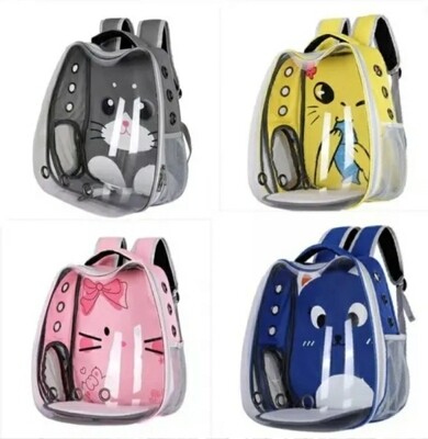 MOCHILA TRANSPARENTE CARA GATO