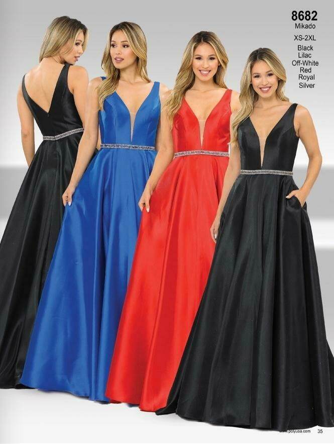 V-neck A-line dress with Removeable sparkle stoned Belt.