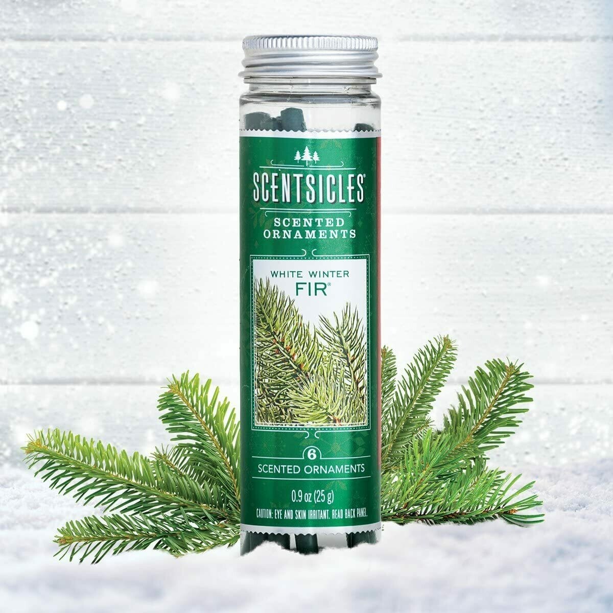 White Winter Fir Scented Ornaments