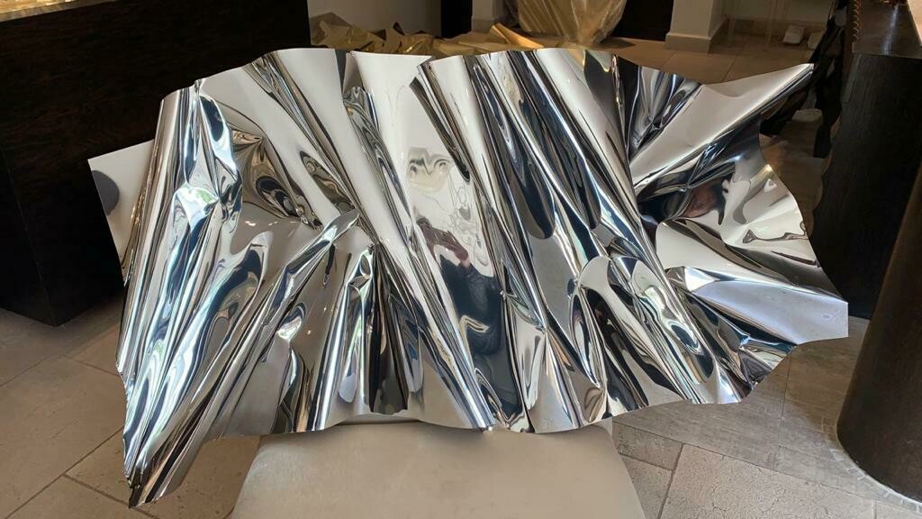 Escultura de Aluminio Plata Birllante