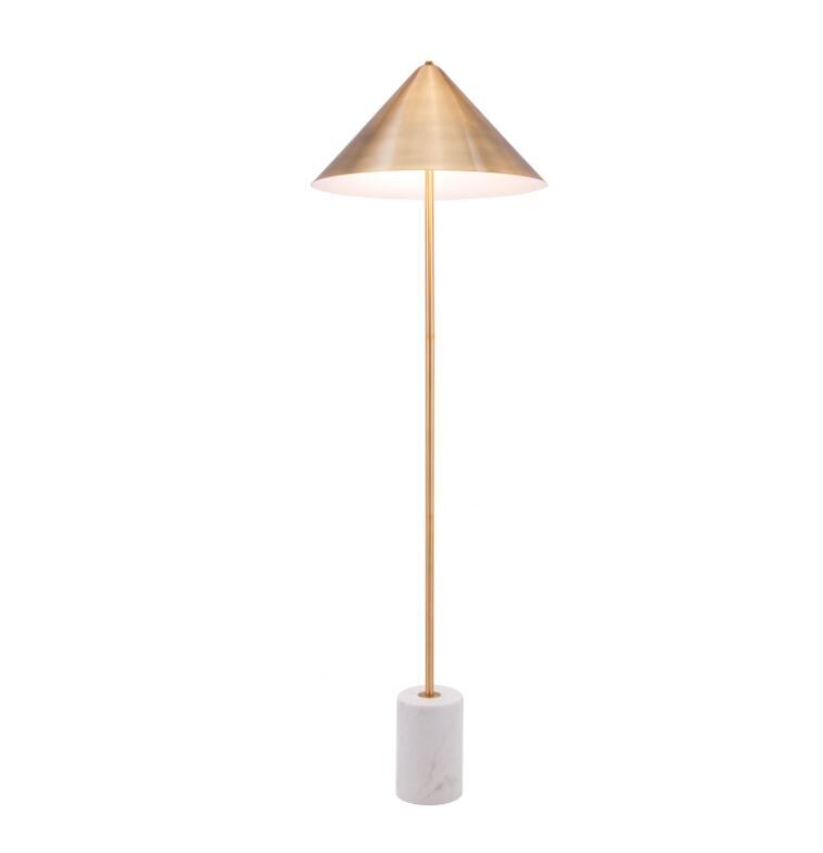 Bianca Floor Lamp Brass and White ZM
