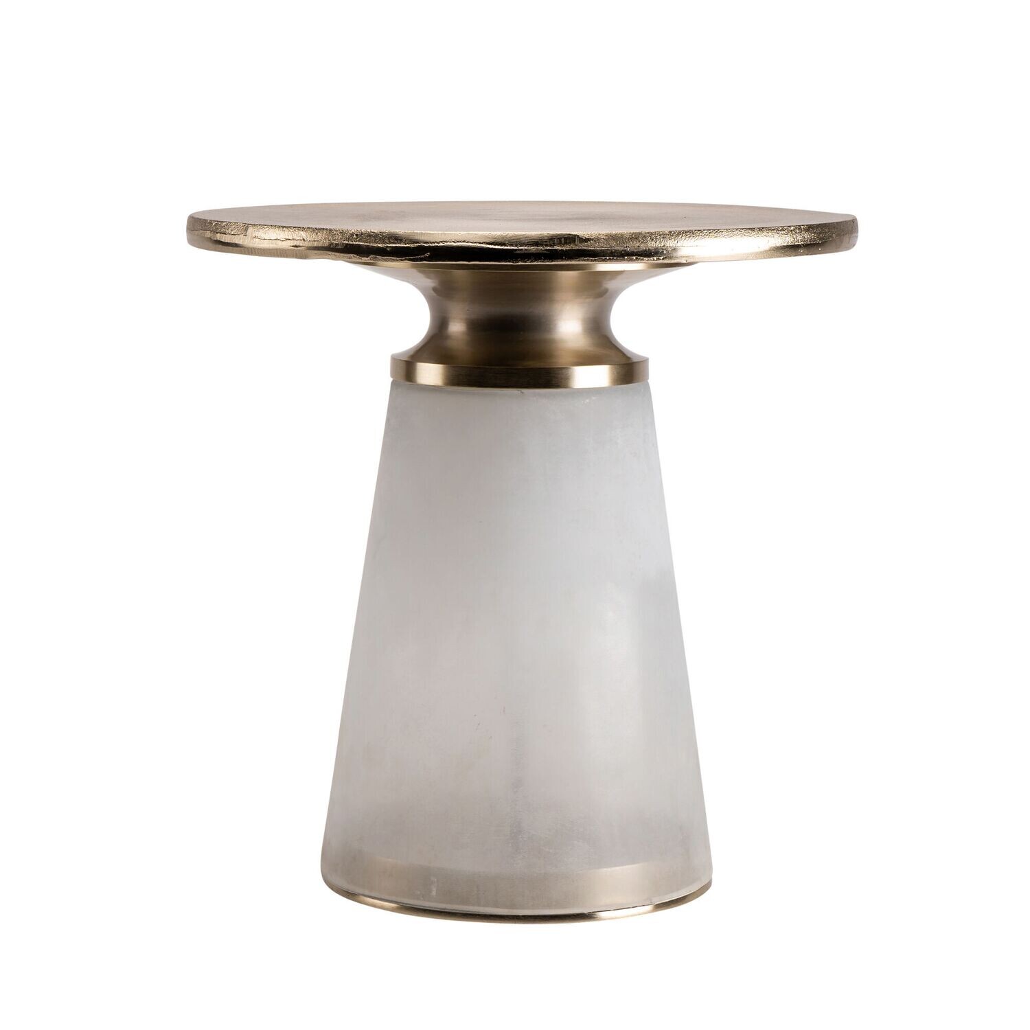 METAL TOP, 18H NEBULAR SIDE TABLE, FROST