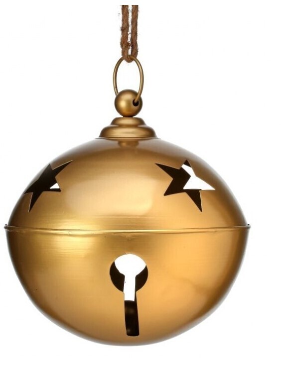 13"PAINTED METAL HANGING JINGLE BELL