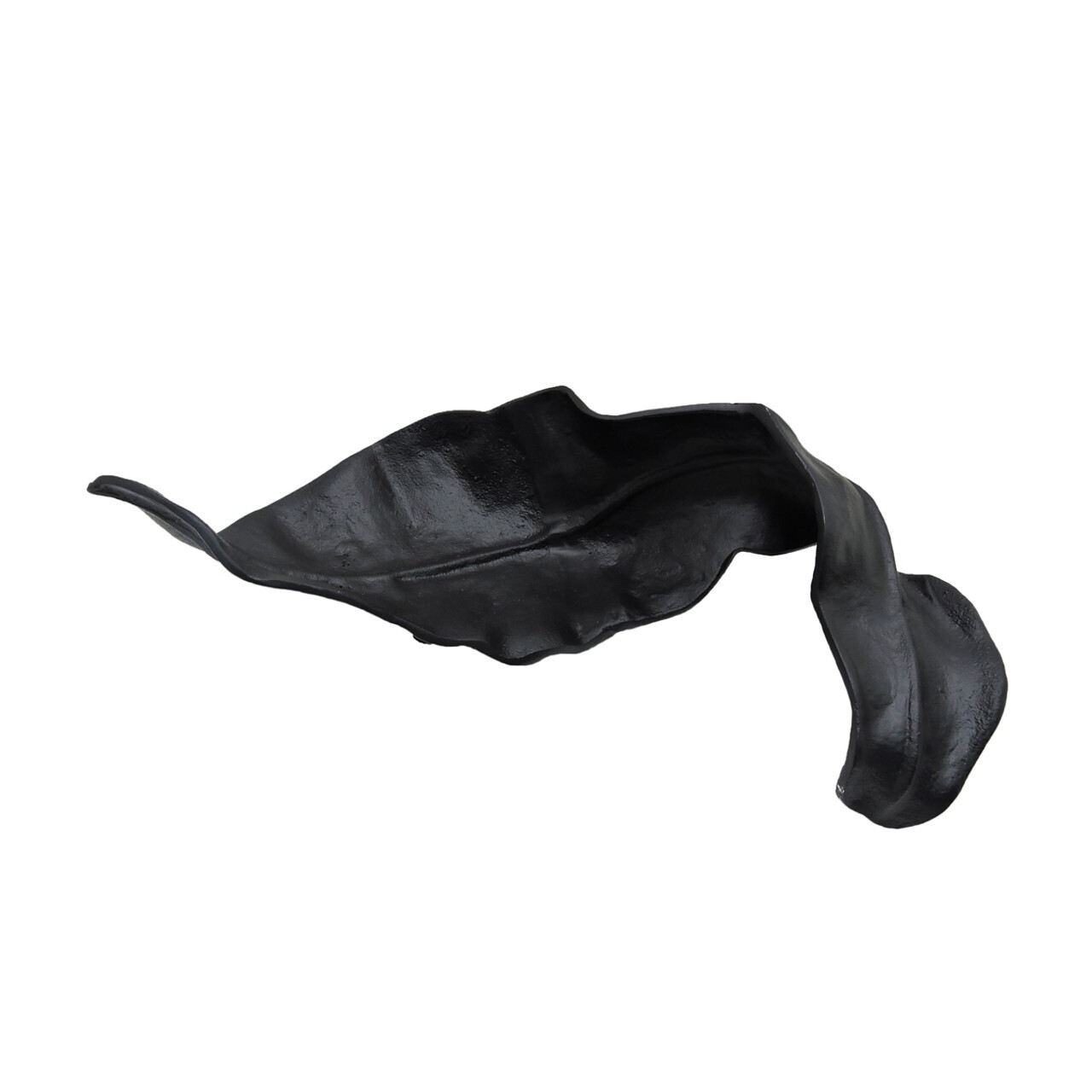 Metal 20&quot; Curled Leaf, Black