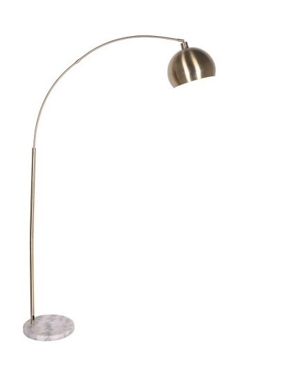 Metal/Marble 77&quot; Dome Shade Floor Lamp.