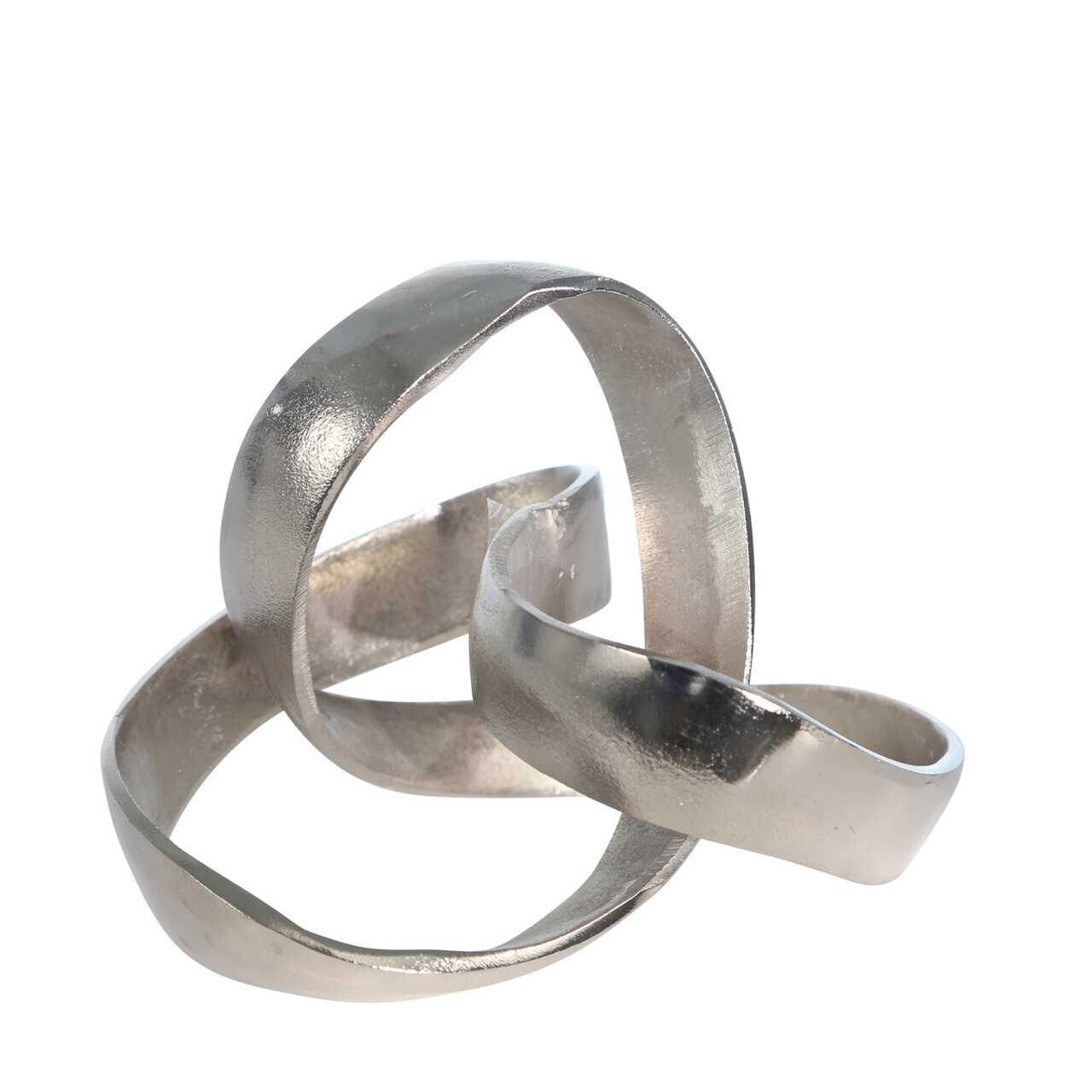 Aluminum Knot Sculpture, 7&quot;, Silver Matte