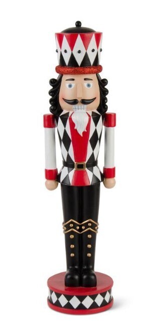 20 INCH BLACK RED &amp; WHITE SOLDIER NUTCRACKER