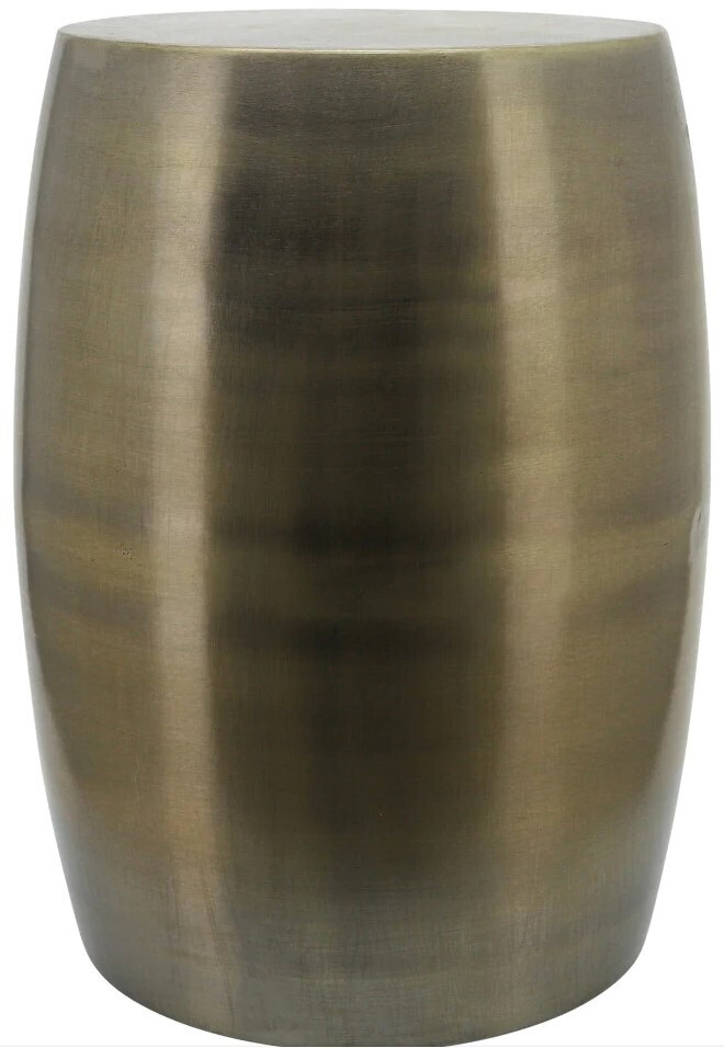 Metal, 18&quot;h Barrel Shaped Stool, Gold